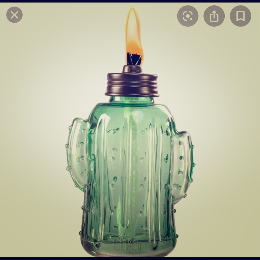 Tiki Tabletop Torch Cactus